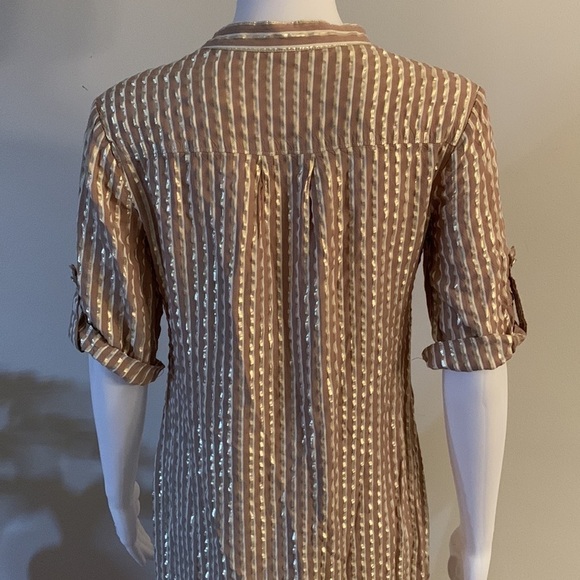 Anne Klein Mini Dress Gold Metallic white and tan, Size 6, very good condition - Picture 4 of 7